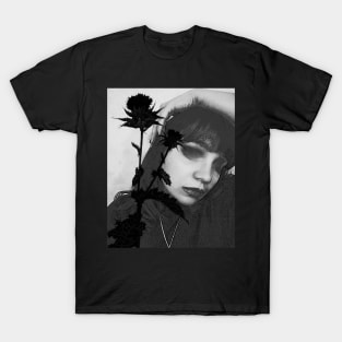 goth girl with the black rose T-Shirt